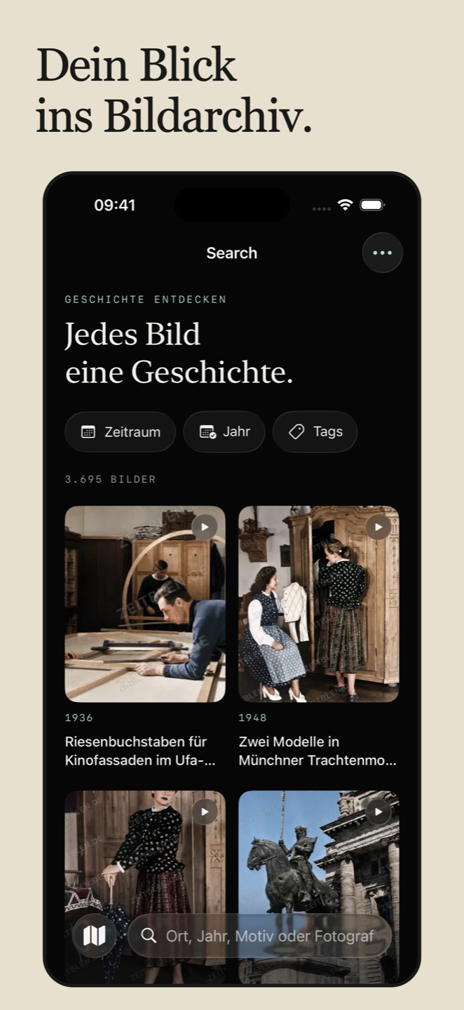 Dein Blick ins Bildarchiv. – Suche und historische Fotografien im Zeitblende Archiv